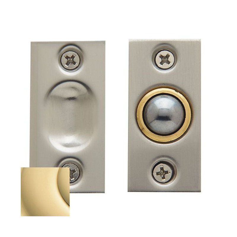 Adjustable Ball Catch for Jamb, Non-Lacquered Brass