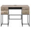Bureau spacieux pour 4 personnes en chêne rustique et noir - Bureau avec rangements intégrés et résistants - Style chêne/noir