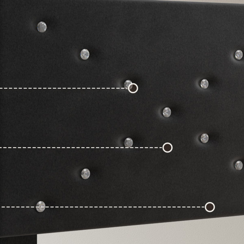 Structure de lit plateforme moderne avec tête de lit tapissier et lattes en bois - aucun sommier requis, assemblage facile