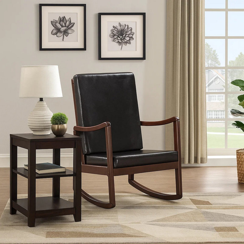 Fauteuil Cronk, Similicuir noir