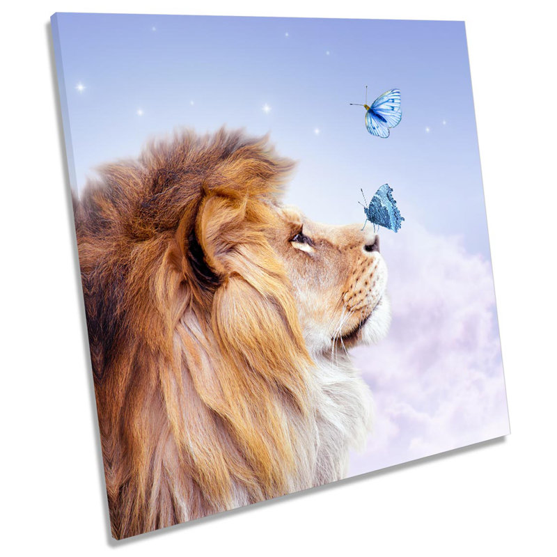 Lion Butterfly - Wrapped Canvas Print, 91.4cm H x 91.4cm W x 4cm D