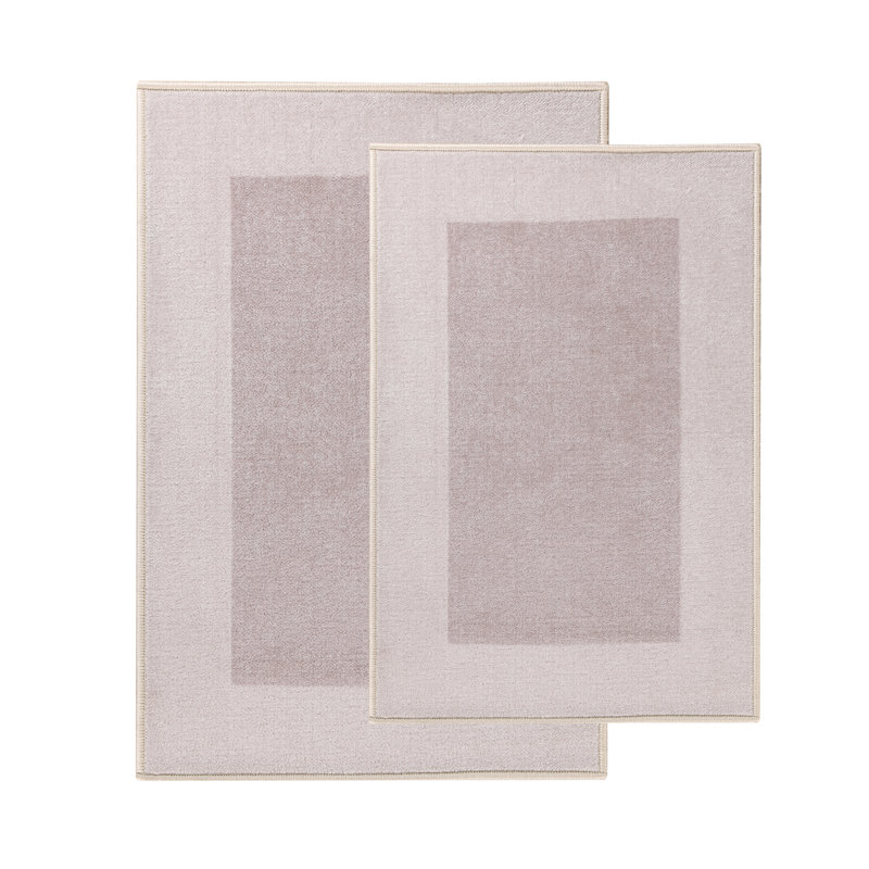 Ensemble de tapis de cuisine 2 pièces Kaydn, Brun clair / mauve