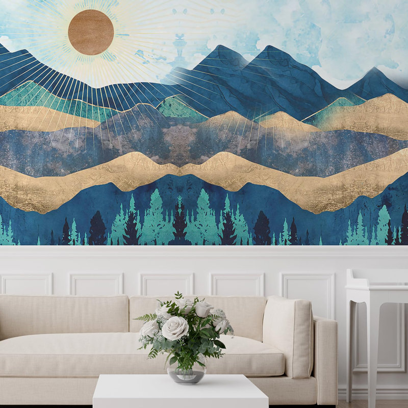 Abstract Mountains Peel & Stick Border, 72" L x 96" W