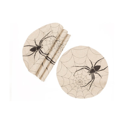 Linen Embroidered Round Placemat