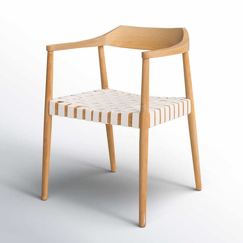 Fauteuil d'appoint Noreen, Cuir véritable blanc, Naturel