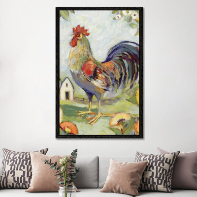 Farm House Rooster 1 Piece Wall Art on Canvas