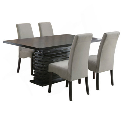 Shandra Grey And Black 5-Piece Dining Set
