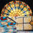 4-Light 19.7" Dimmable Tiffany Glass Flush Mount