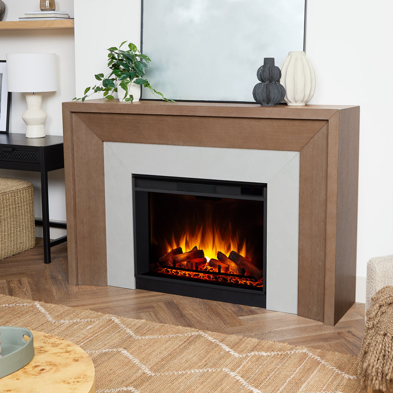 Brooks 64" Grand Electric Fireplace by Real Flame, Brown Wood