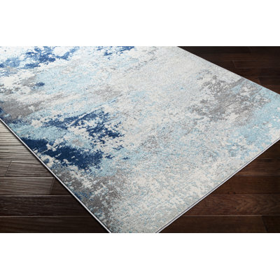 Tapis bleu foncé / turquoise / gris Hoggan