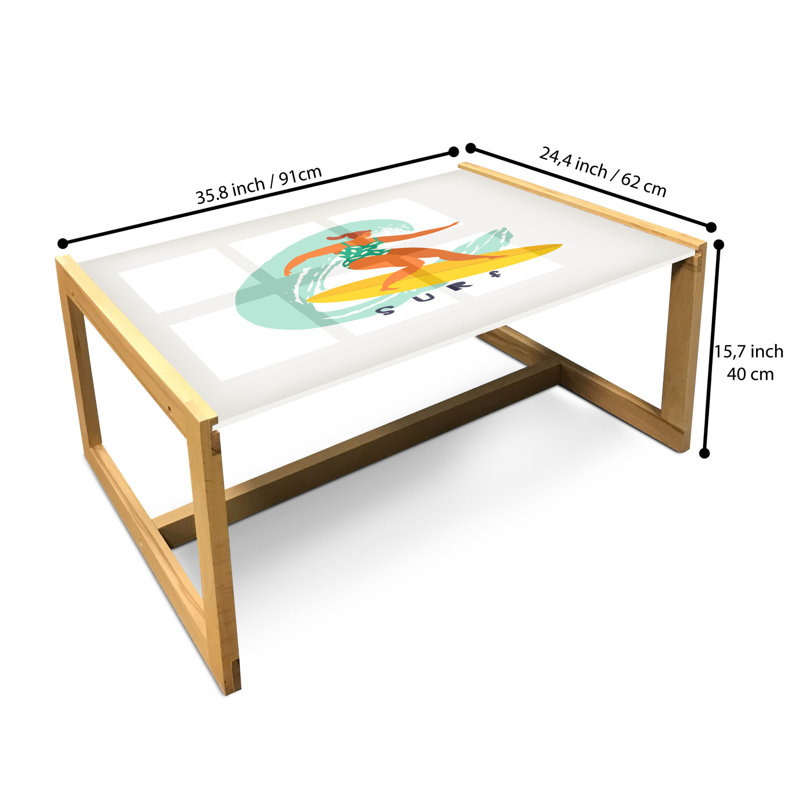 Jaetyn Trestle Coffee Table, 40cm H x 91cm W x 62cm D
