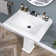 Ogonbrick 26'' Vitreous China Rectangular Bathroom Pedestal Sink with Overflow in White