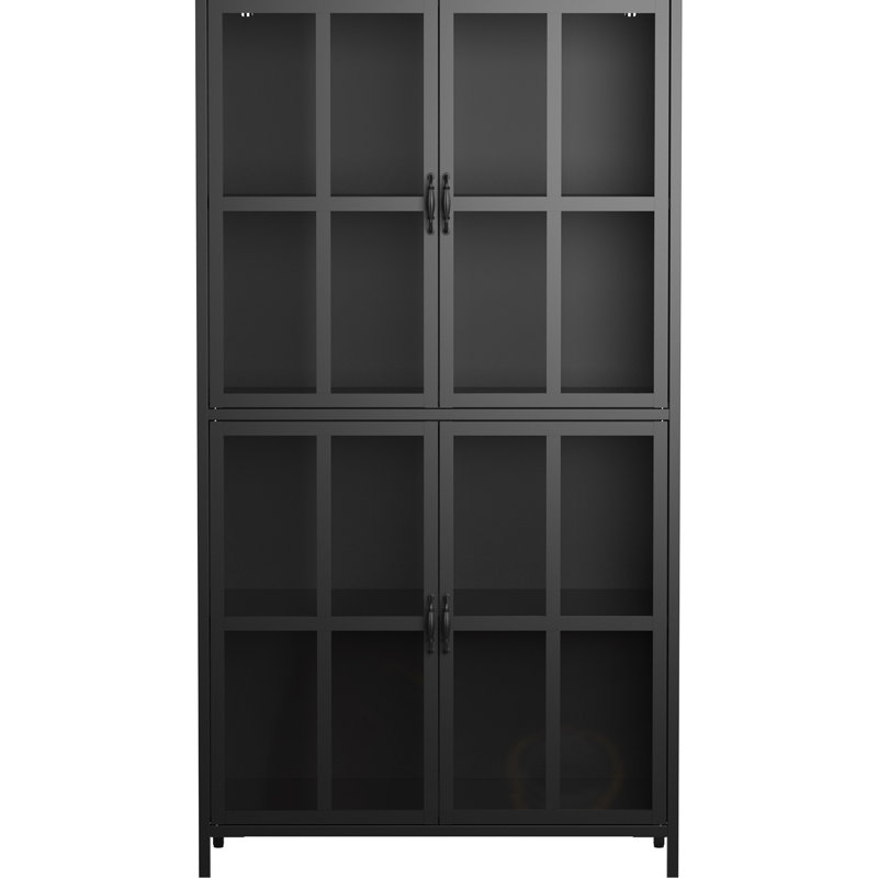Armoire en métal avec fermeture magnétique, pieds réglables, pour rangement de salle à manger, finition antique, grands compartiments, espaces de vie stables