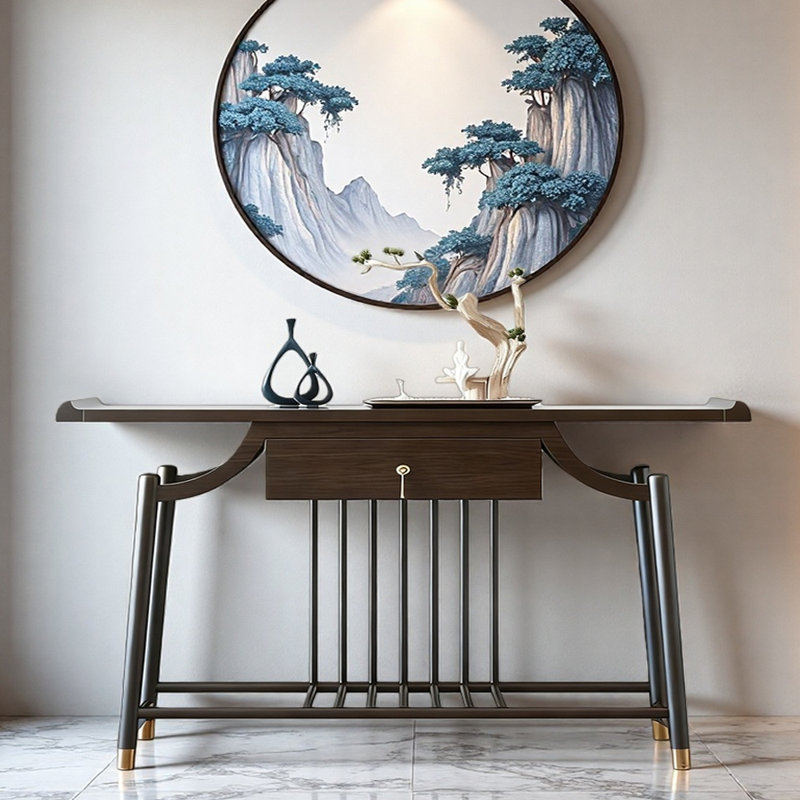 Nouvelle console de style chinois, H 34,6 po x l 70,9 po x P 15 po