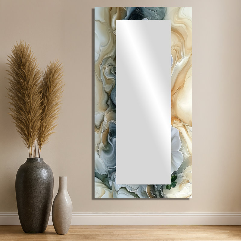 Spring Abstract Symphony Of Geraniums - Floral Mirror Wall Art - Printed On Metal, 28" x 55"