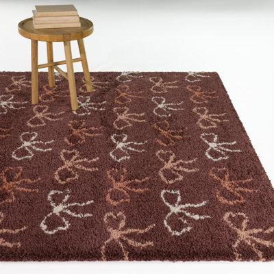 Emilie Wine Kids Dainty Bows Area Rug
