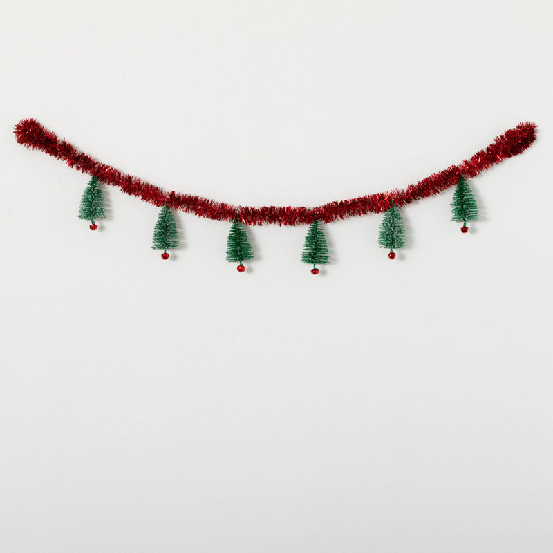 Guirlande de Noël 48 ", rouge crème, Rouge / vert