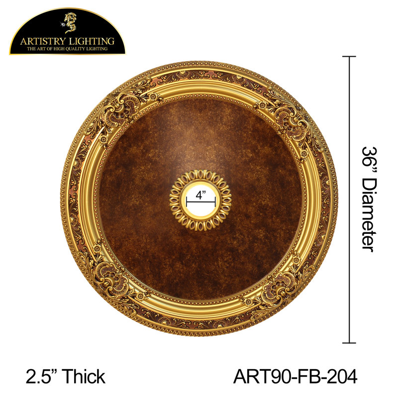Médaillon rond rond en marbre brun