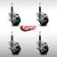 Ensemble de roulettes extensibles pivotantes en caoutchouc souple 3 pouces 3 pouces avec frein SCC