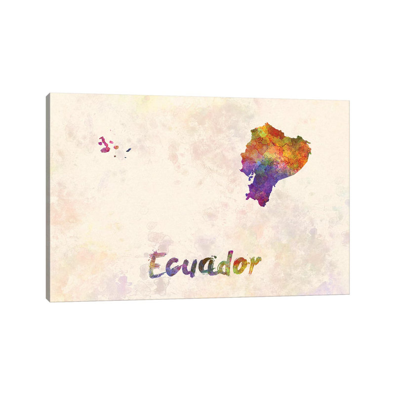 Ecuador In Watercolour by Paul Rommer - Wrapped Canvas Painting, 66.04 cm H x 45.72 cm W