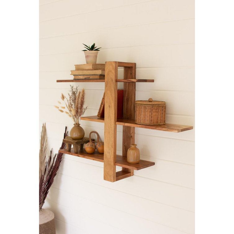 3 Piece Solid Wood Tiered Shelf with Adjustable Shelves