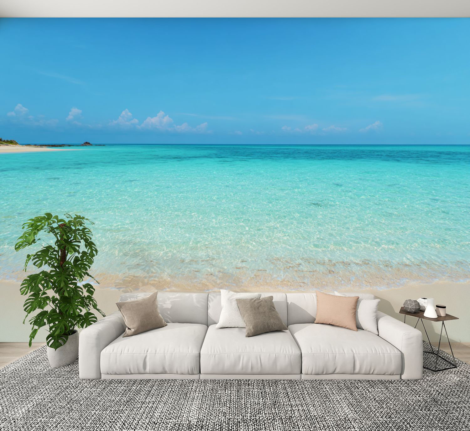 Red Barrel Studio® Peel and Stick Wallpaper clean white beach Wall ...