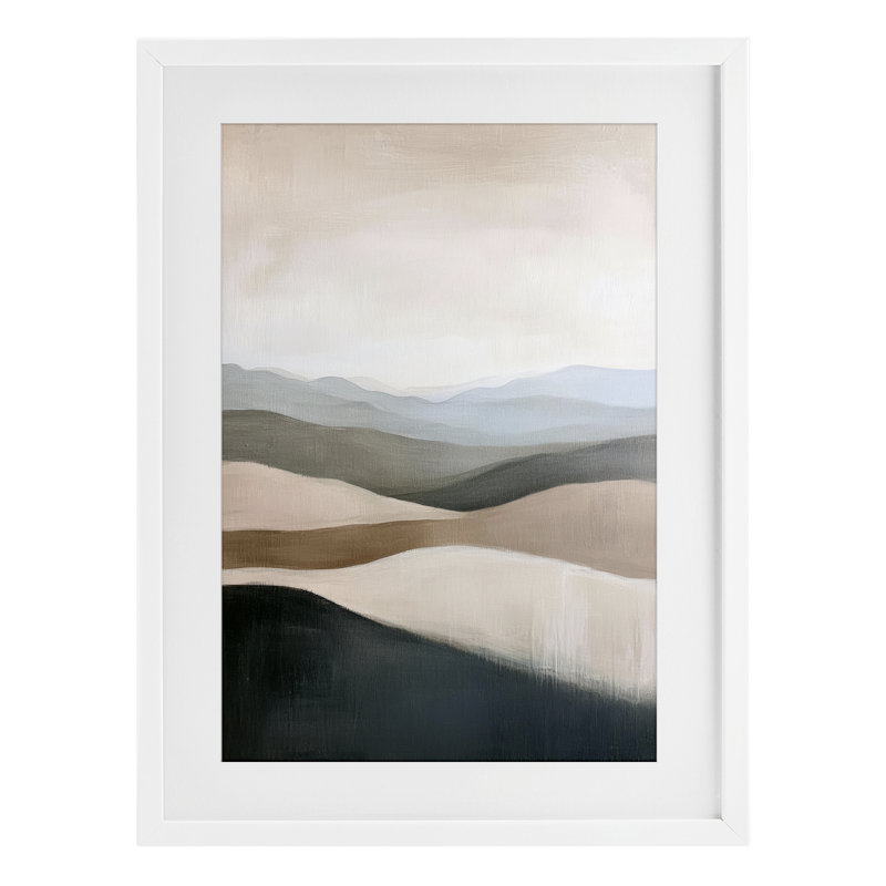 «Desert Dunes Layered Hills», reproduction sous verre encadrée, design par Petal Prints Design, H 23 po x l 17 po