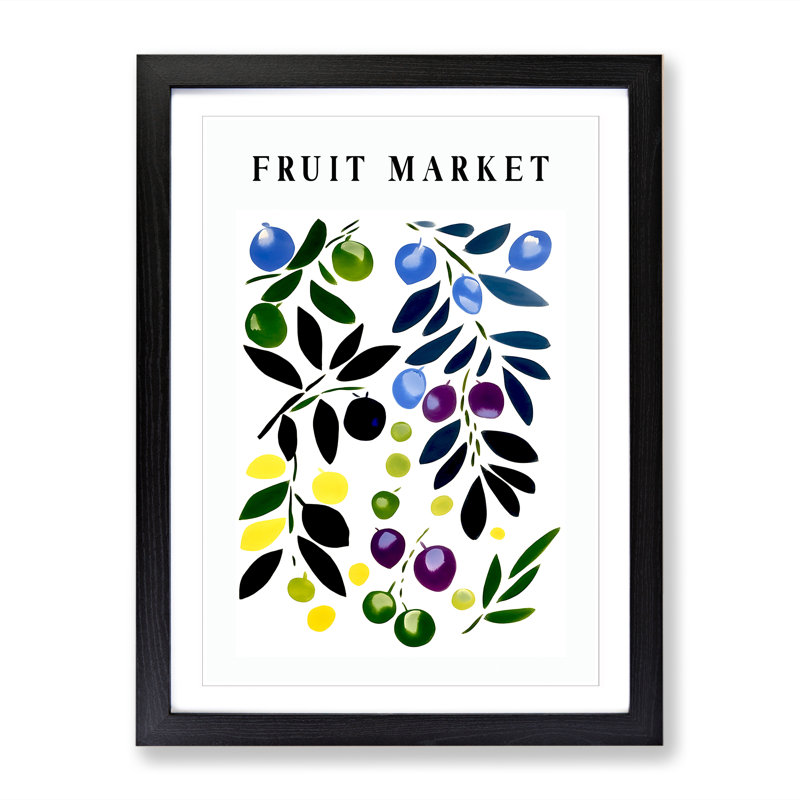 Olives Fruit Market Exhibition Vol.2 - Single Picture Frame Print on Wood, 34cm H x 25cm W x 2cm D