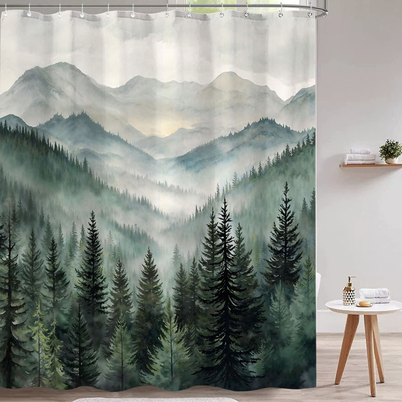 Rideau de douche Forest, Vert