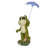 27"H Smiling Frog with Purple Umbrella Statue