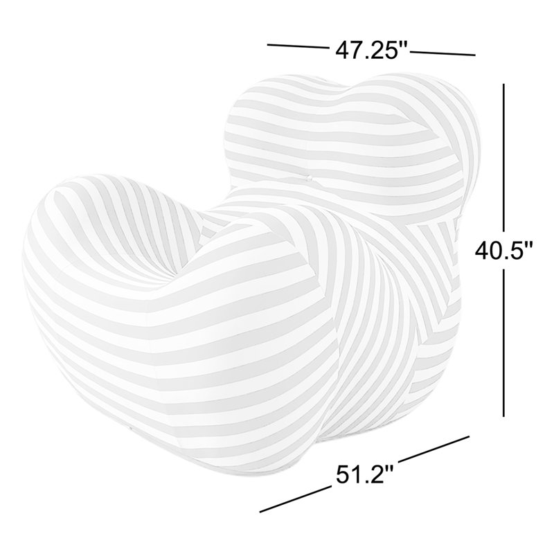 Méridienne et repose-pieds 47,25 po Aireal, Mélange de polyester noir / blanc