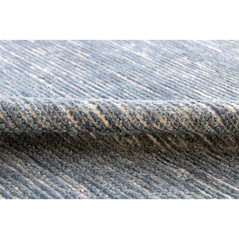 Wool Area Rug in Blue/Ivory, Rectangle 12' x 15'