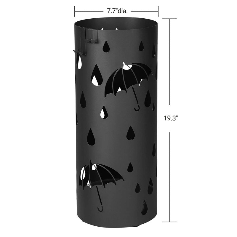 Metal Entrance Hall Round Umbrella Stand, Ink Black