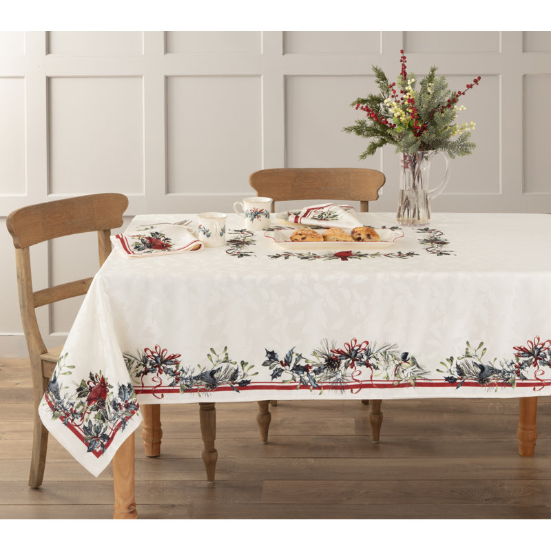 Lenox Holiday Winter Greetings Tablecloth, 102" Rectangle