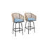 Set Of 2 Outdoor Bar Stools, 2-Piece Patio Bar Stools With Armrests-378695331
