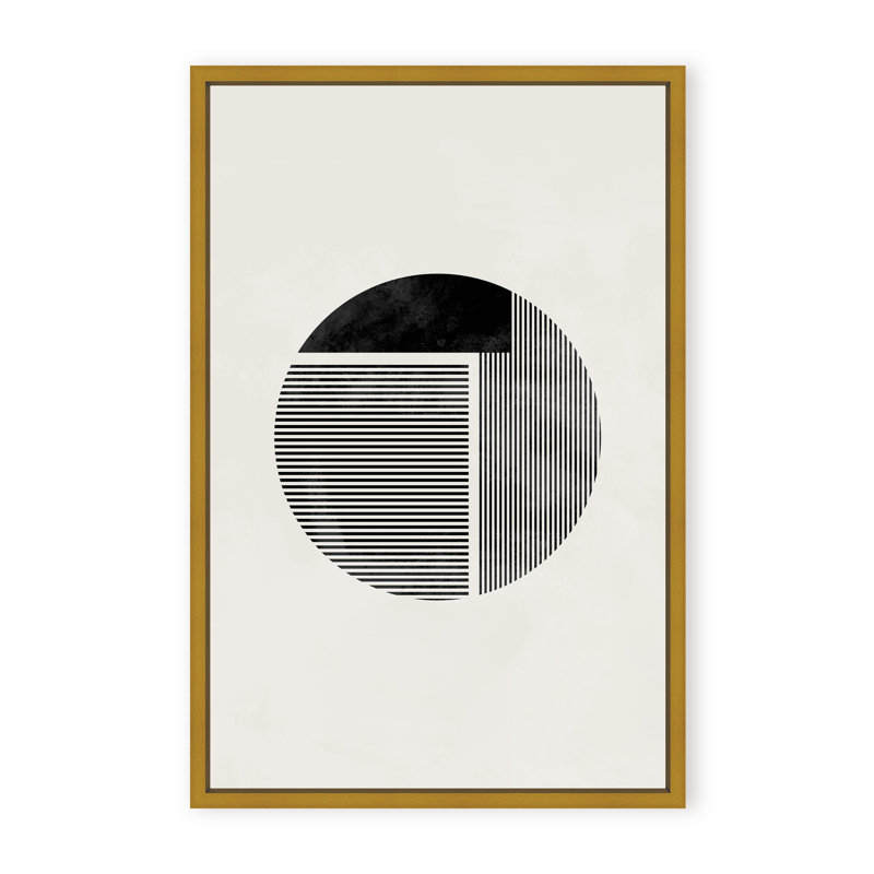 Abstract Minimalist Round by  - Picture Frame Painting on Paper, Framed Canvas, 24" H x 16" W x 2.375" D, White
