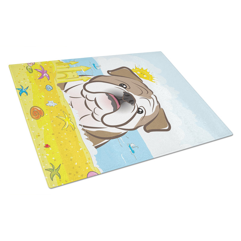 Planche à découper en verre trempé d’été caroline, Bouledogue anglais