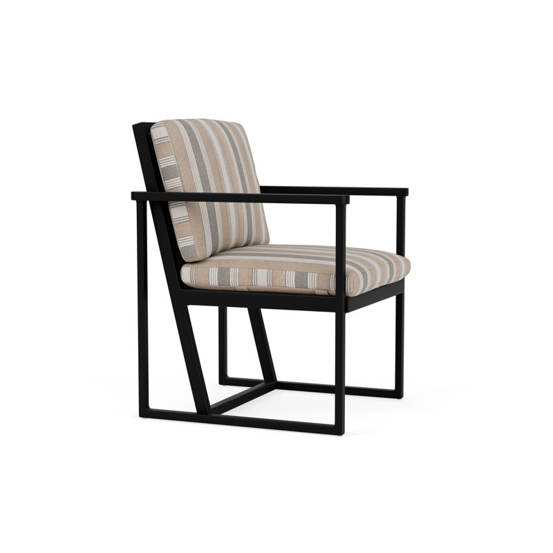 Summit Outdoor Dining Armchair, Mink, Purveyor Pewter, Ebony
