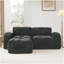 Canapé en forme de L sans os, tissu de velours doux, conception capitonnée, éponge haute densité 32D, aucun assemblage requis, conception ergonomique inférieure, conception antidérapante, repose-pieds mobile pour les chambres à coucher, noir-530829854