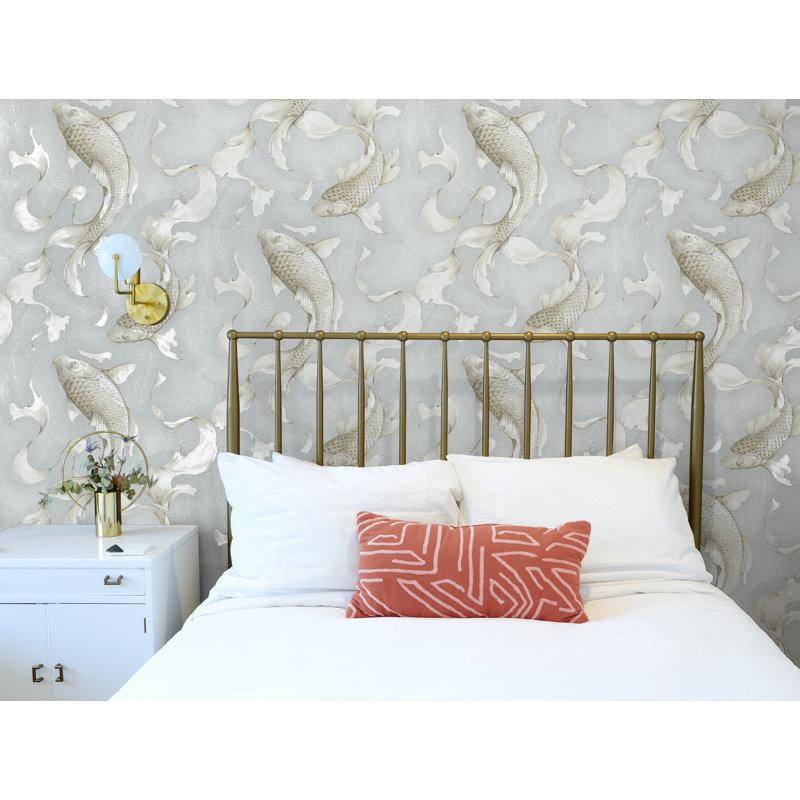 Rouleau de papier peint auto-adhésif L 18 pi x l 20,5 po Kimzey Koi Fish