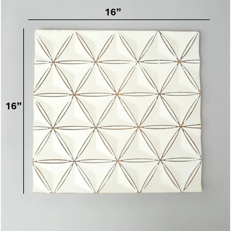 White Square Shape Handcrafted MDF Wall Decor – Elegant Home Accent, White