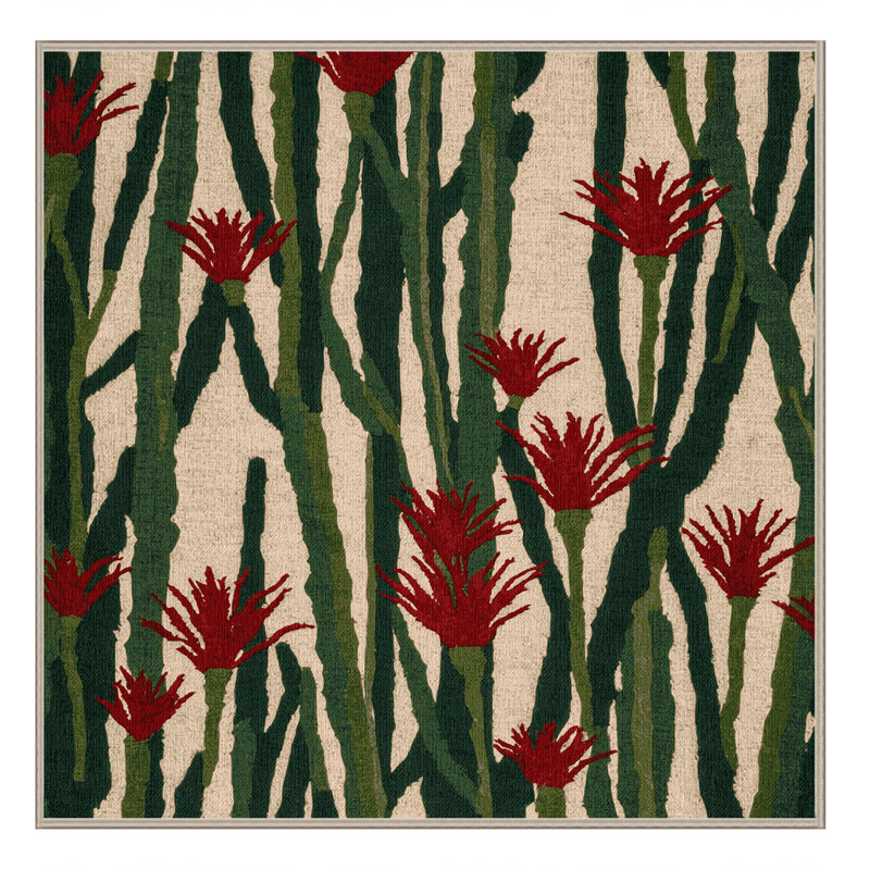 Tapis botanique brun lavable à la machine, Carré 8 pi