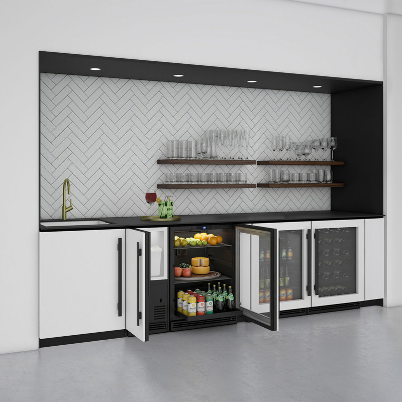 U-Line 24'' W Built-In Mini Fridge, Brown