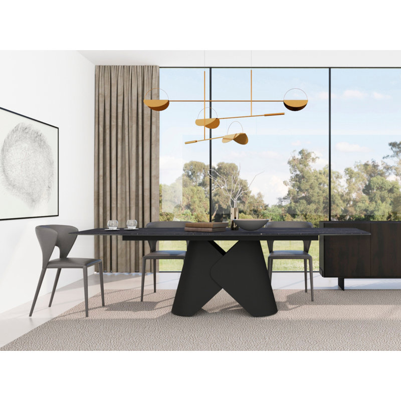 Ensemble de 2 chaises de salle à manger Gagliardi en similicuir taupe., Gris, Gris