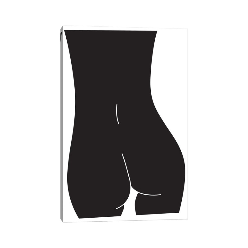 Derriere (Black) - Wrapped Canvas Print, 20.32 cm H x 30.48 cm W
