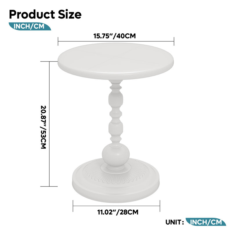 Pedestal Single, White