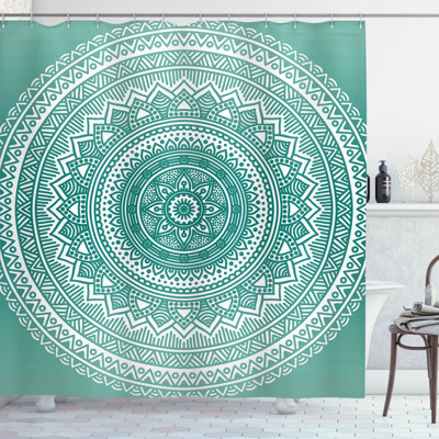 Ikat Shower Curtain with Hooks Included