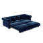 Canapé Chesterfield, canapé-lit gigogne 3 en 1 de 89 po, canapé-lit convertible, canapé-lit très grand, méridienne, canapé en velours 3 places avec repose-pieds mobile, conception capitonnée-749437428