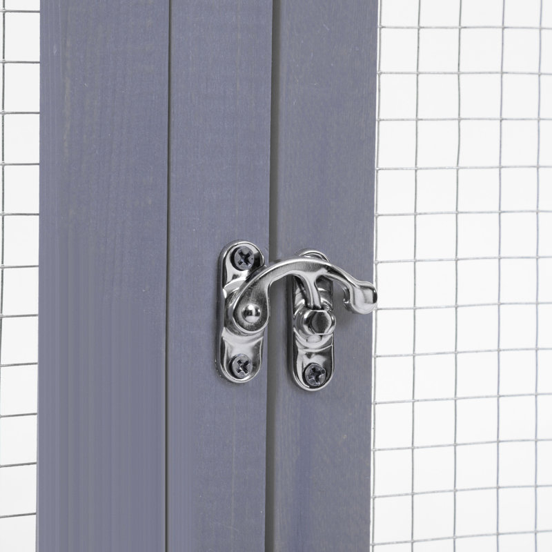 Enclos pour chat en bois avec 6 plateformes de saut, 2 condos pour chat, pont pour chat et planche à gratter, gris