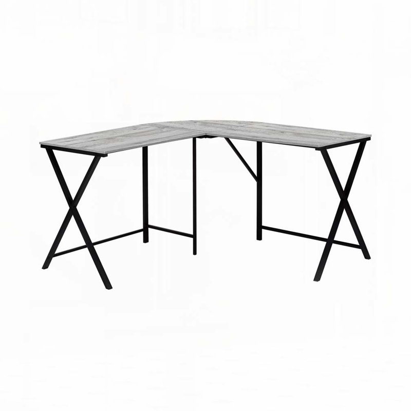 Bureau d'ordinateur en L Home Office, Gris